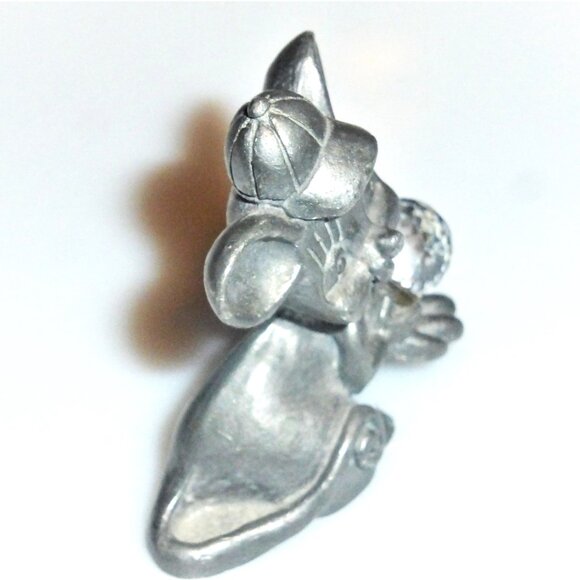 JW2 - Signed SCM Pewter MOUSE # A9 Vintage Mouse Vintage Pewter Crystal Ball - Picture 4 of 6